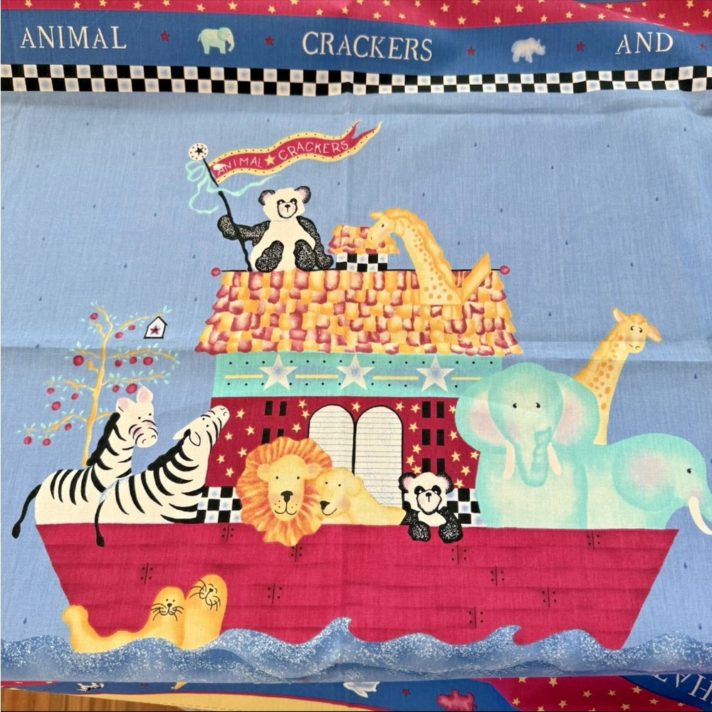 VtG Daisy Kingdom Noah Nursery Quilt Ark Animals Quilting Cotton Fabric Panel